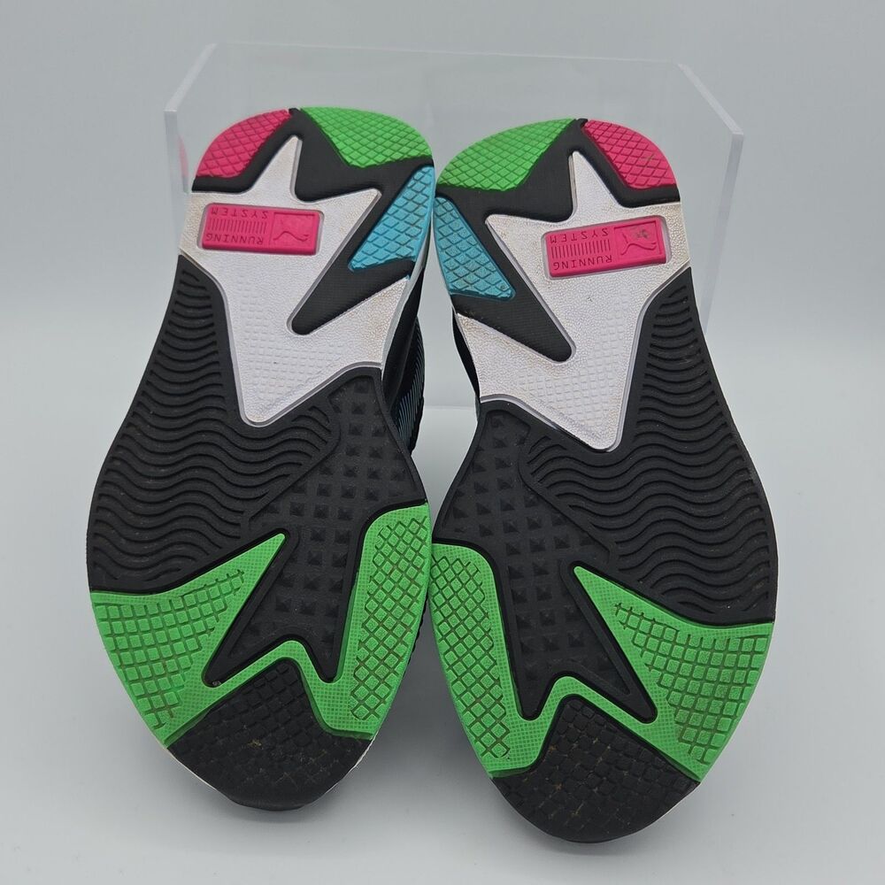 Puma RS-X Toys Black Green Pink 369628-01 Womens Size 7.5 C US 6 Chunky Sneakers - Picture 7 of 8